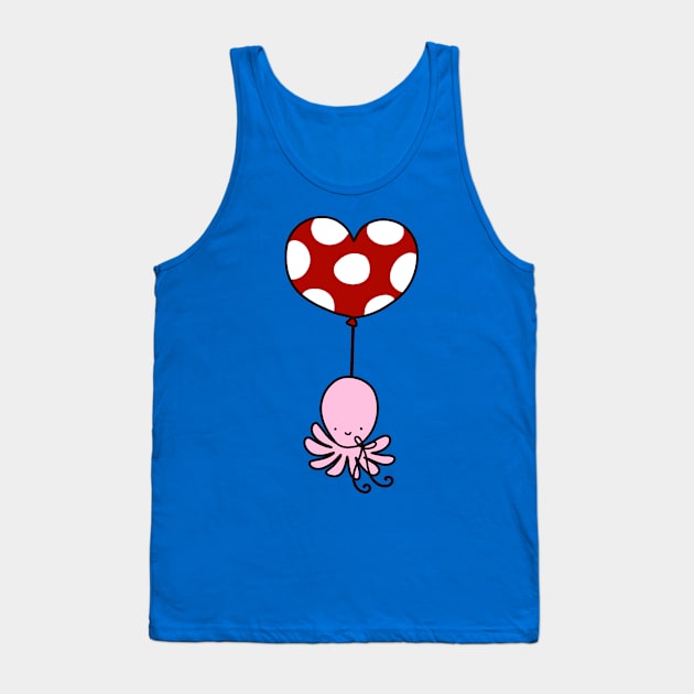 Heart Balloon Octopus Tank Top by saradaboru